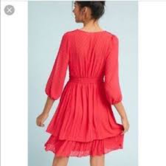 Meadow Rue by Anthropologie Minetta red dress size 2 - Picture 4 of 7